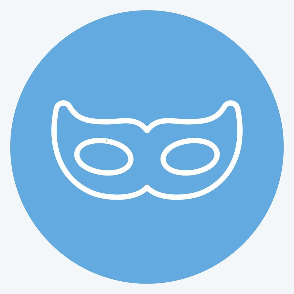 icona della maschera per gli occhi in stile alla moda occhi azzurri isolato su sfondo blu tenue vettore