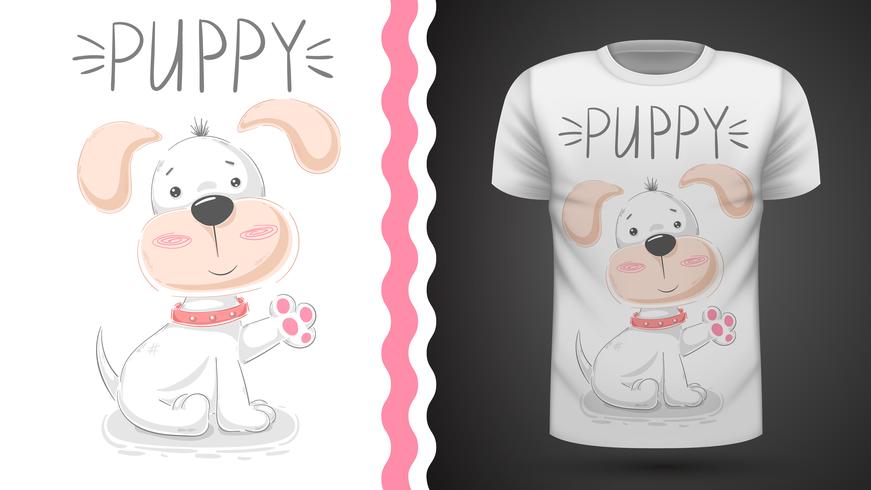 Simpatico cucciolo - idea per la t-shirt stampata. vettore