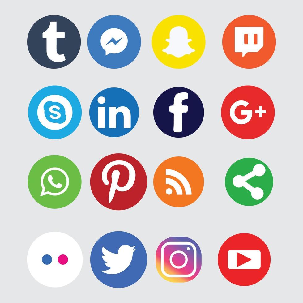 collezione di icone dei social media vettore