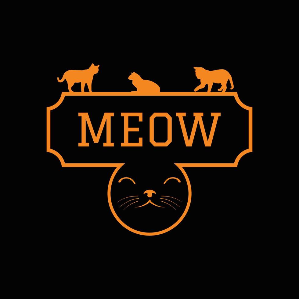 disegno della maglietta del gatto vettore