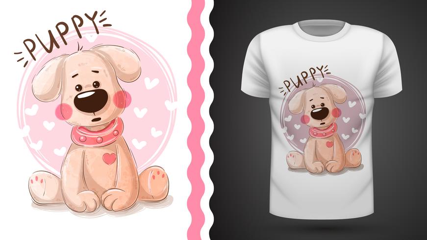 Simpatico cucciolo - idea per la t-shirt stampata vettore
