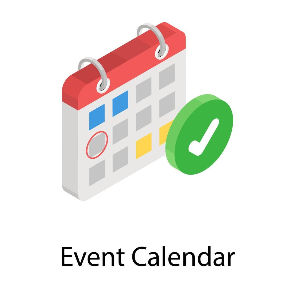 concetti del calendario degli eventi vettore