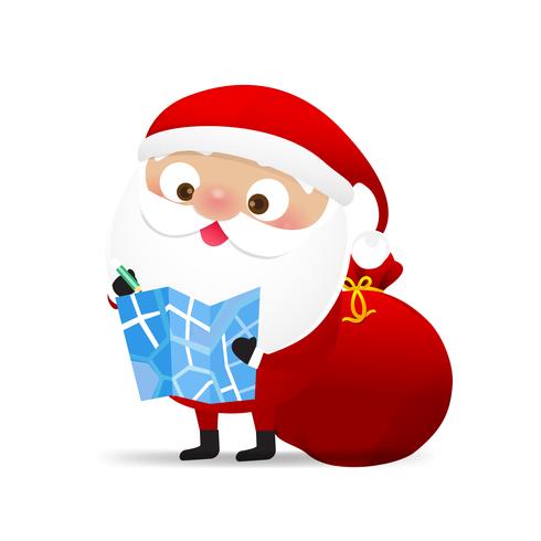 Carattere di Natale felice Cartone animato di Babbo Natale vettore
