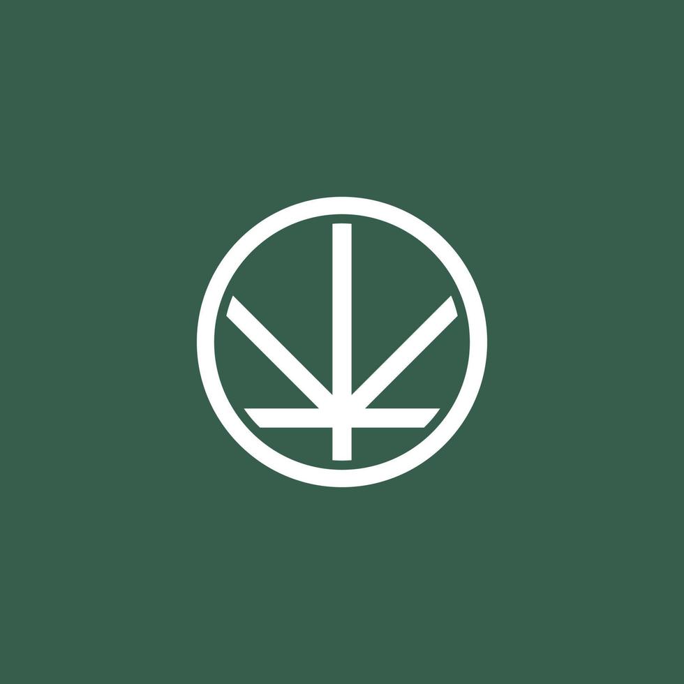 semplice modello di logo di cannabis verde vettore