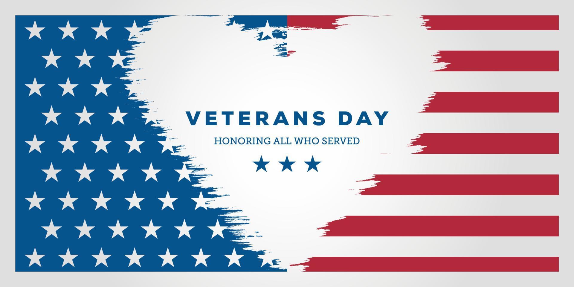 giorno dei veterani. onorando tutti coloro che hanno servito, poster, illustrazione vettoriale dal design moderno