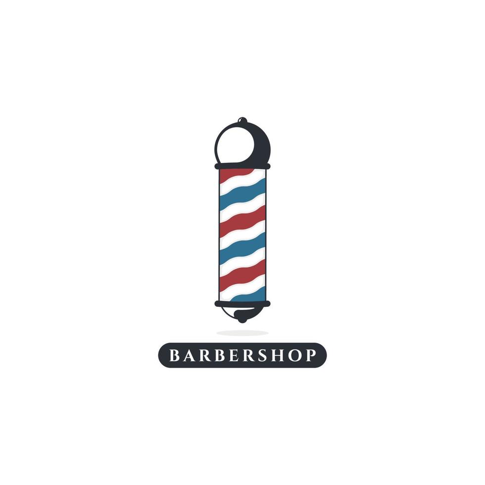logo vintage del negozio di barbiere di vettore isolato su uno sfondo bianco