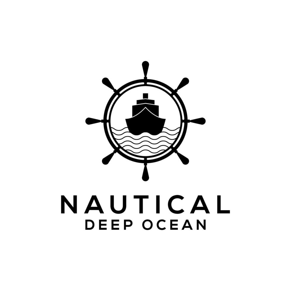 logo della nave. disegno di illustrazione vettoriale di icone nautiche