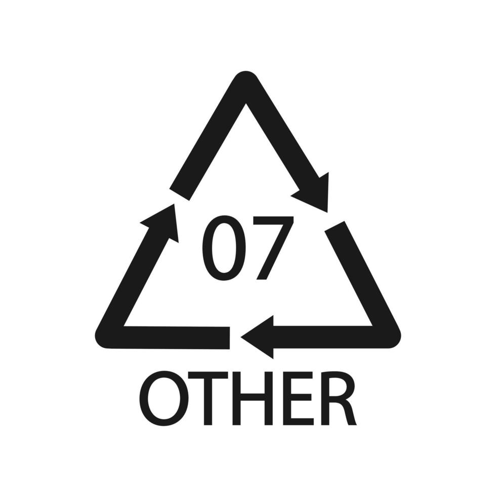 altro simbolo del codice di riciclaggio 07. segno di polietilene di vettore di riciclaggio della plastica.