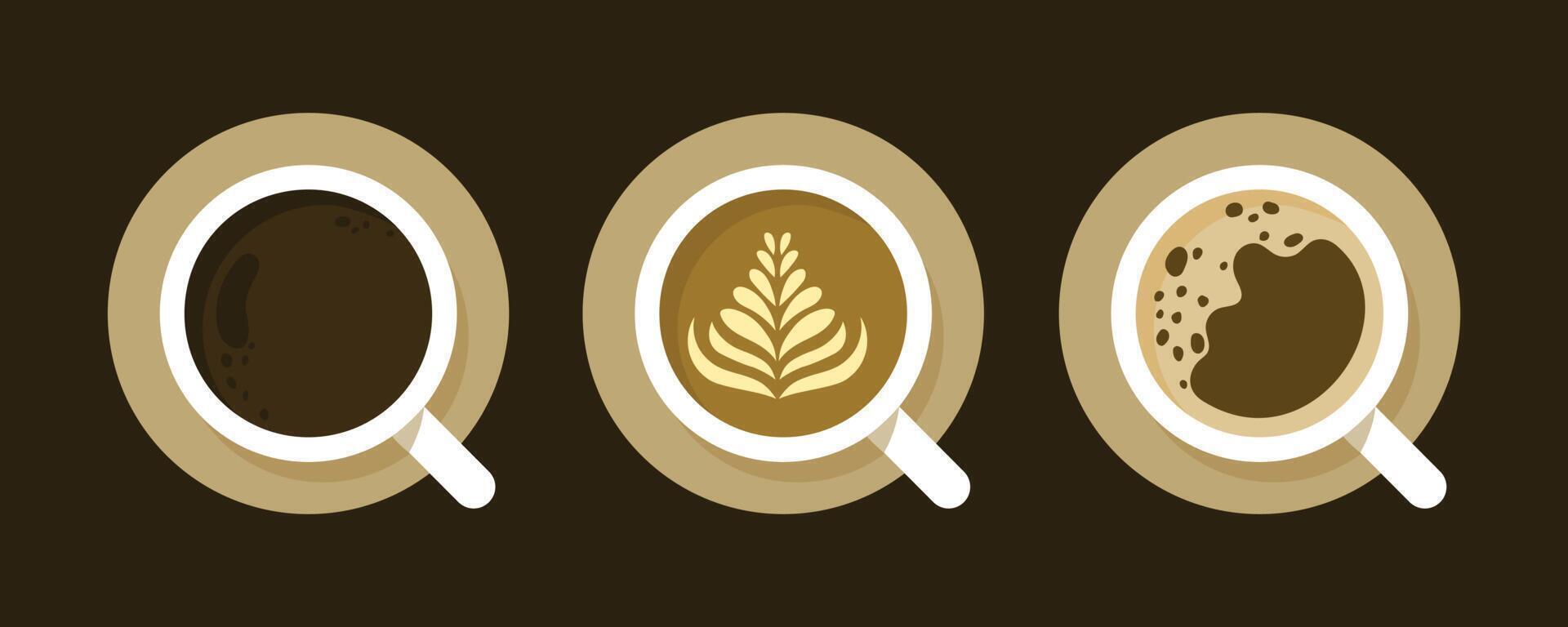 set di illustrazioni di assortimento di caffè in tazza vettore