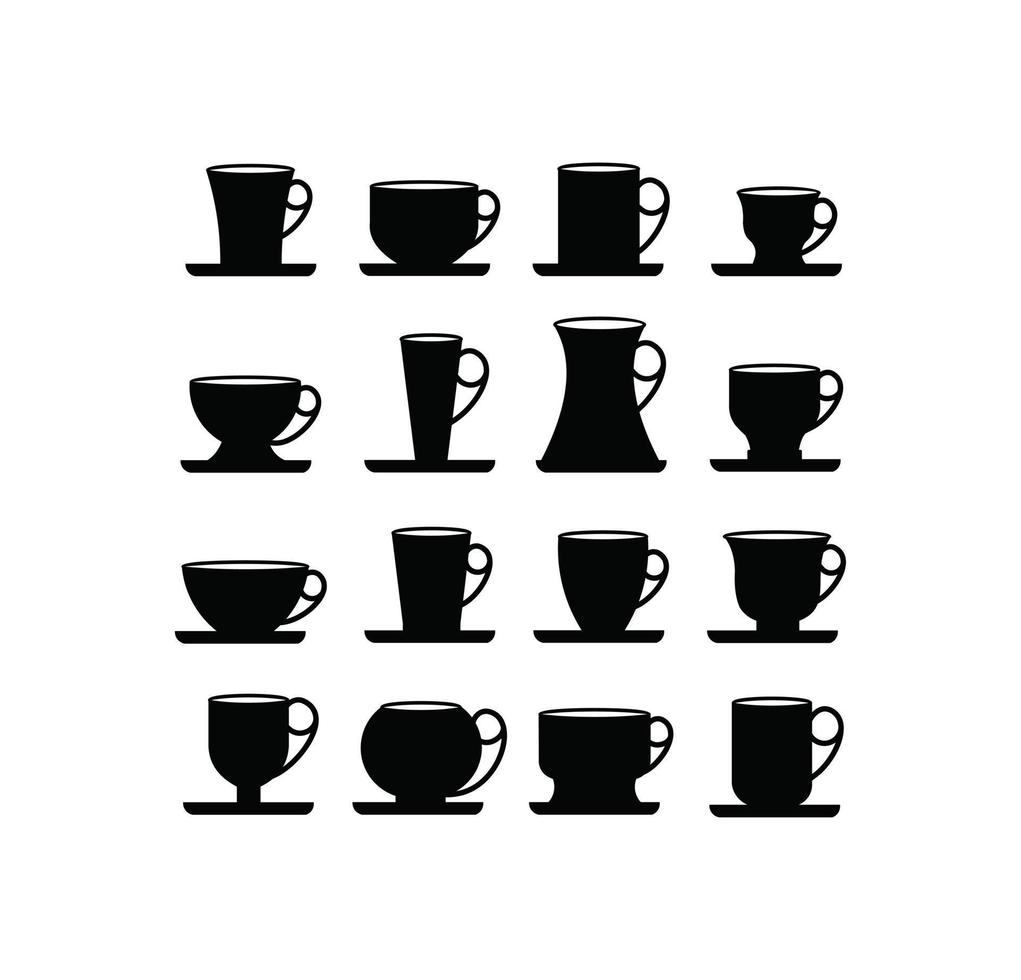set di icone della linea di bicchieri da cocktail, raccolta di simboli vettoriali di contorno, set di vetro include icone piatte