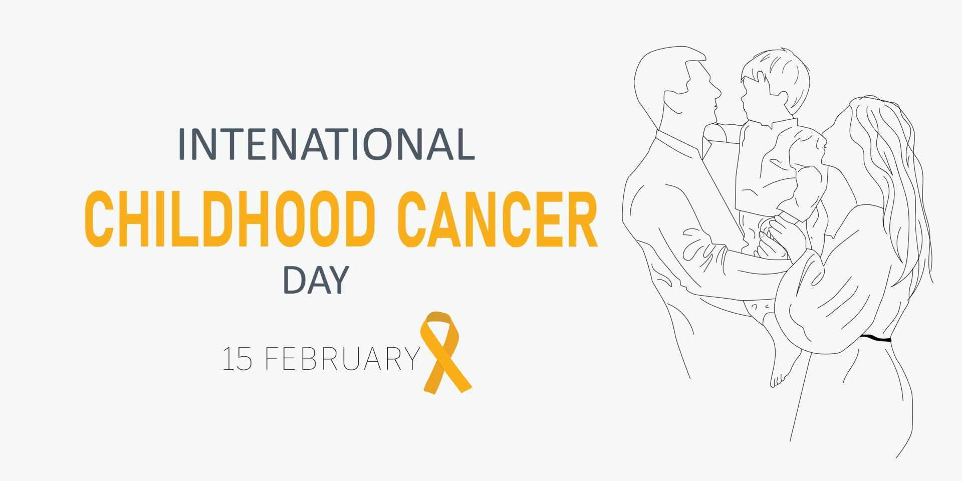 banner della giornata internazionale del cancro infantile. illustrazione vettoriale sul tema del cancro infantile.