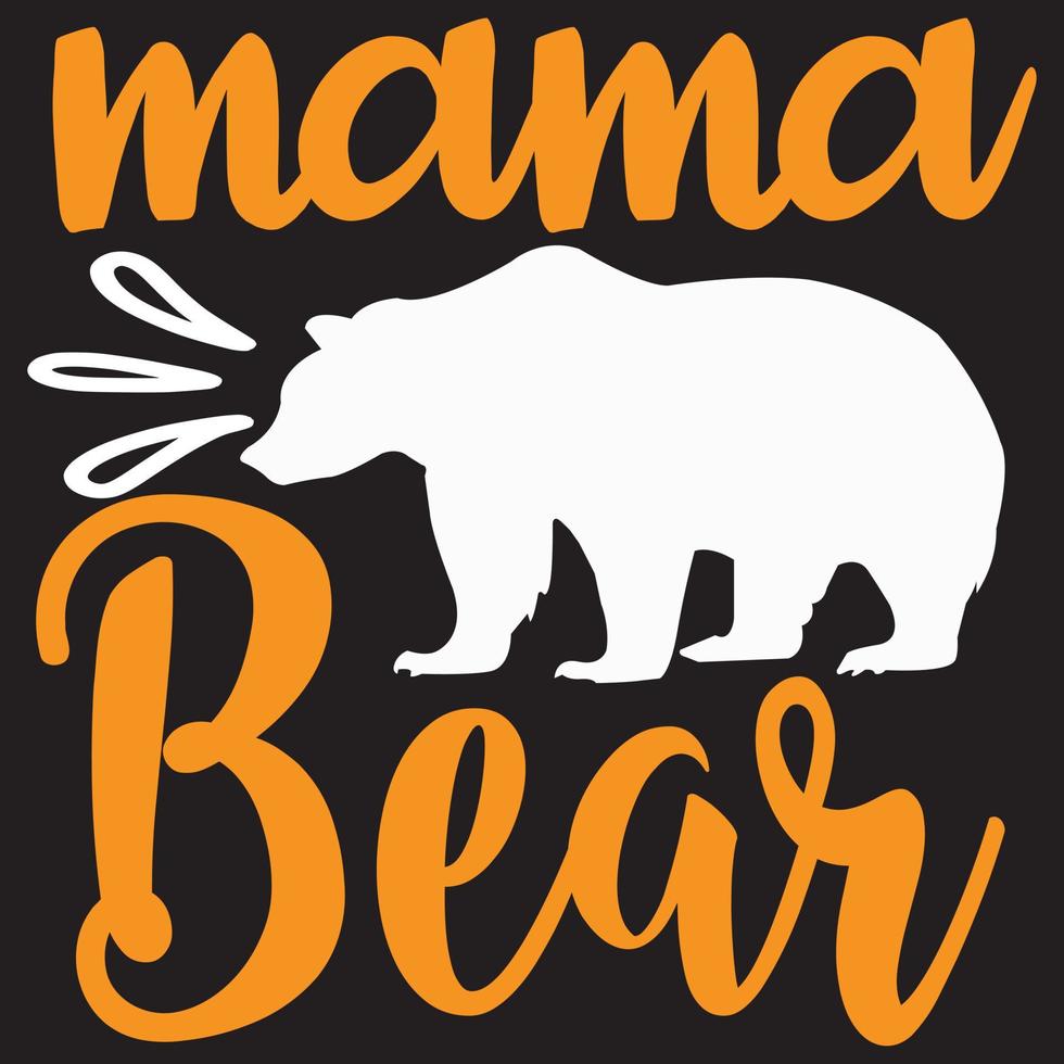 disegno della maglietta di mamma orso vettore