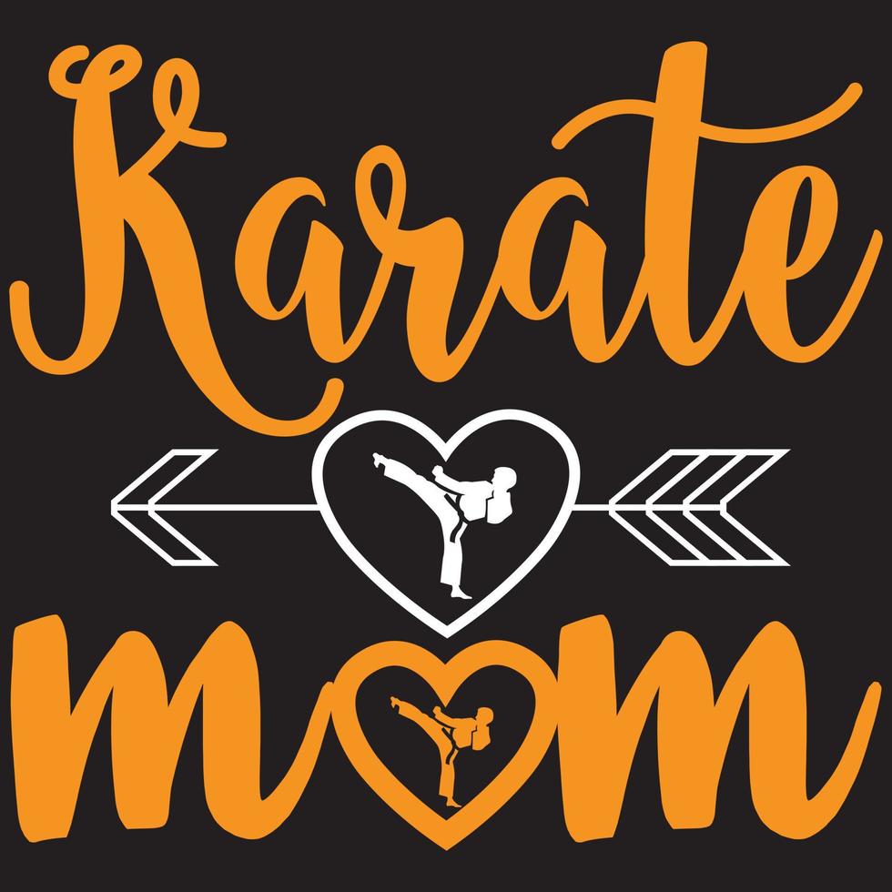 design della maglietta della mamma di karate vettore