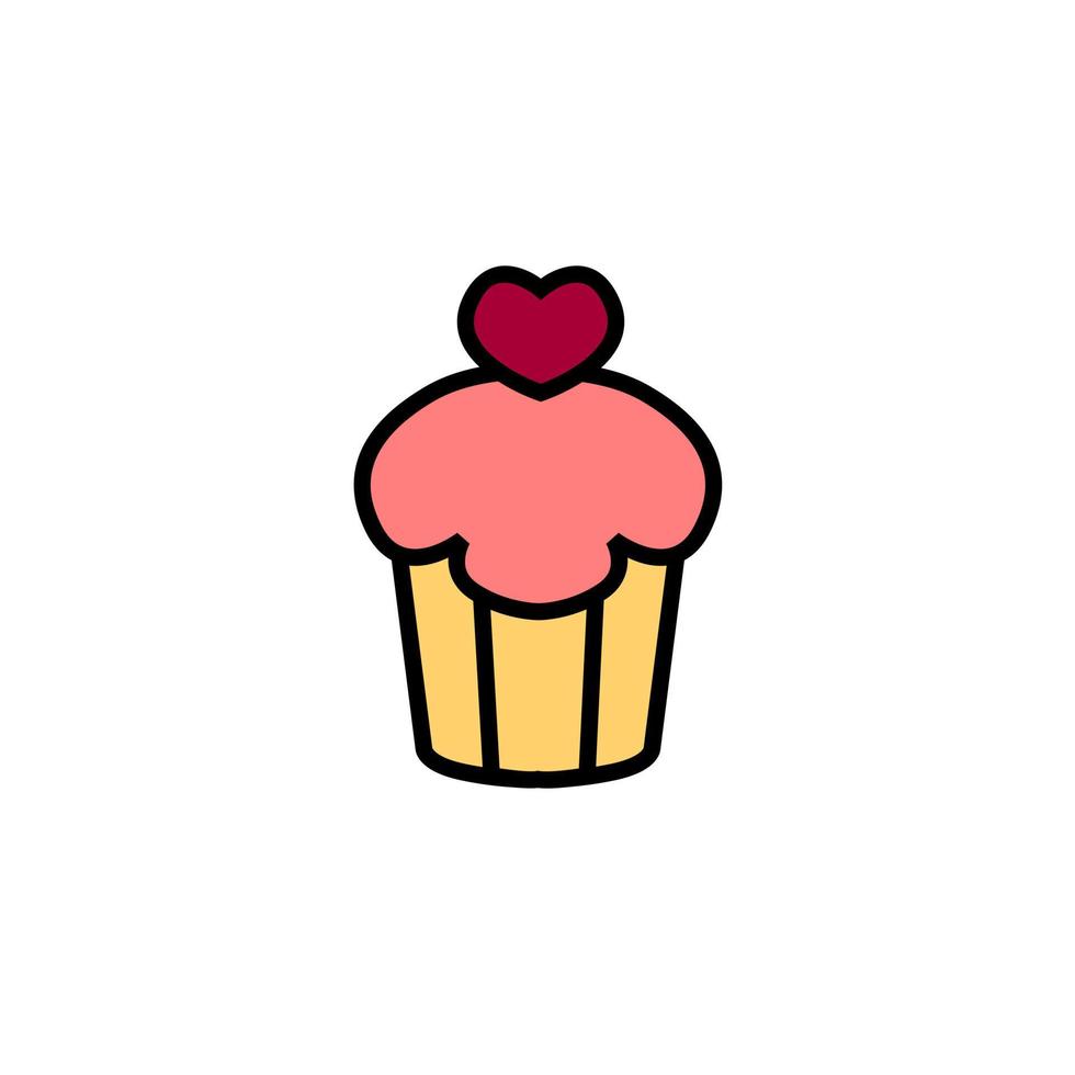 disegno dell'icona di cupcake. design dell'icona per San Valentino. vettore