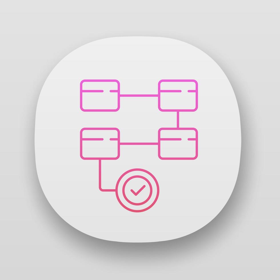 icona dell'app diagramma di attività. azioni del flusso di lavoro. mappa del processo. diagramma di flusso di distribuzione. fasi di risoluzione dei problemi. interfaccia utente ui ux. applicazioni web o mobili. illustrazioni vettoriali isolate