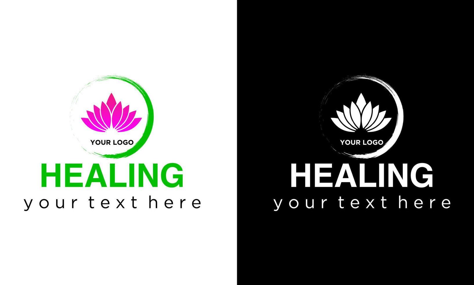 modello di logo vettoriale di yoga per la salute medica di guarigione