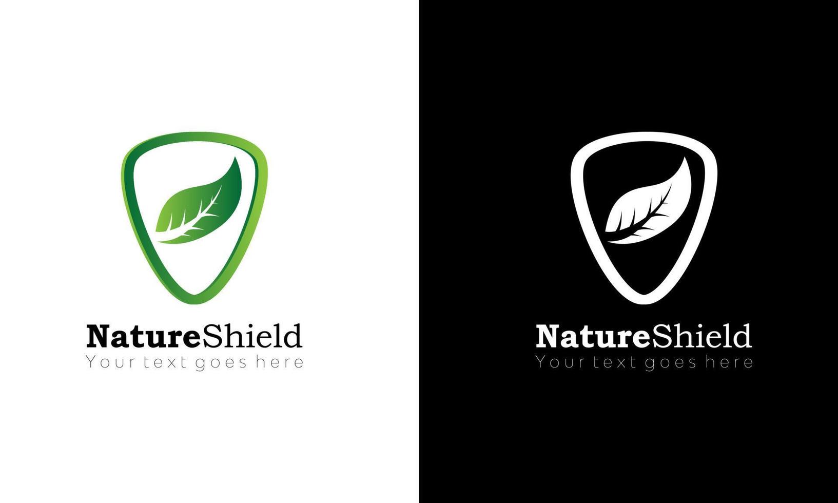 progettazione del modello di logo di vettore di tecnologia di affari di verde dello scudo della natura