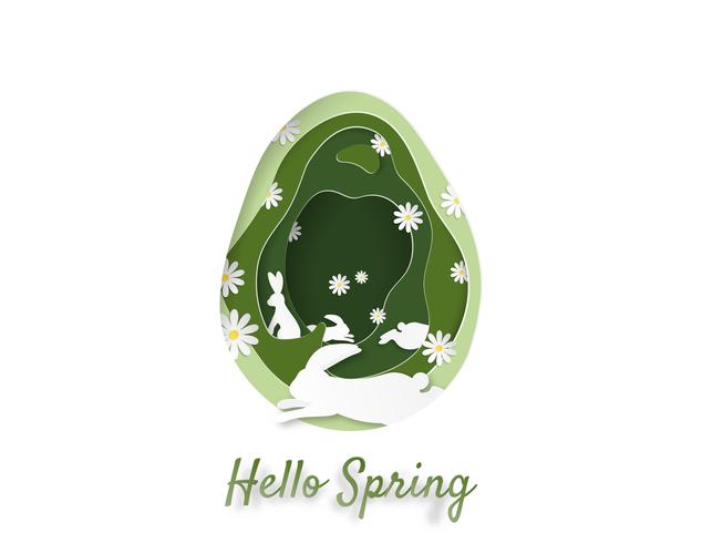 Illustrazione creativa del concetto di primavera e Pasqua. vettore