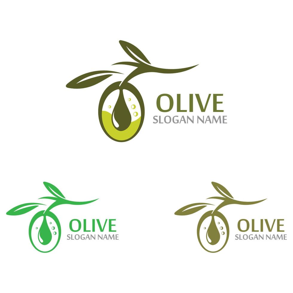 olio d'oliva logo modello icona design salute frutta verdura vettore