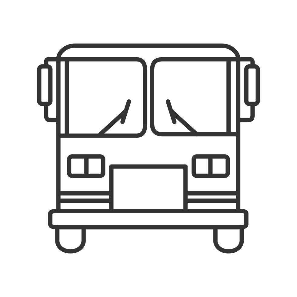 icona lineare del bus. illustrazione al tratto sottile. simbolo di contorno. disegno di contorno isolato vettoriale