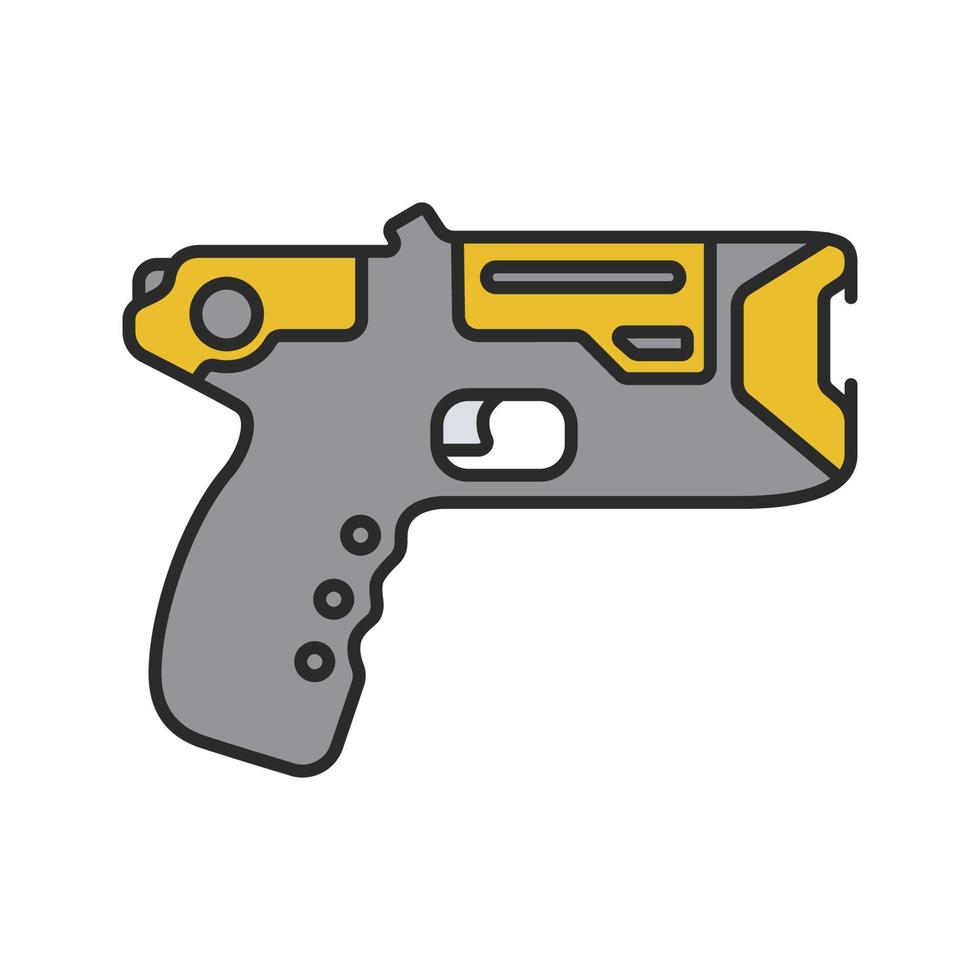 icona del colore del taser. pistola invalidante. arma da elettroshock. illustrazione vettoriale isolata
