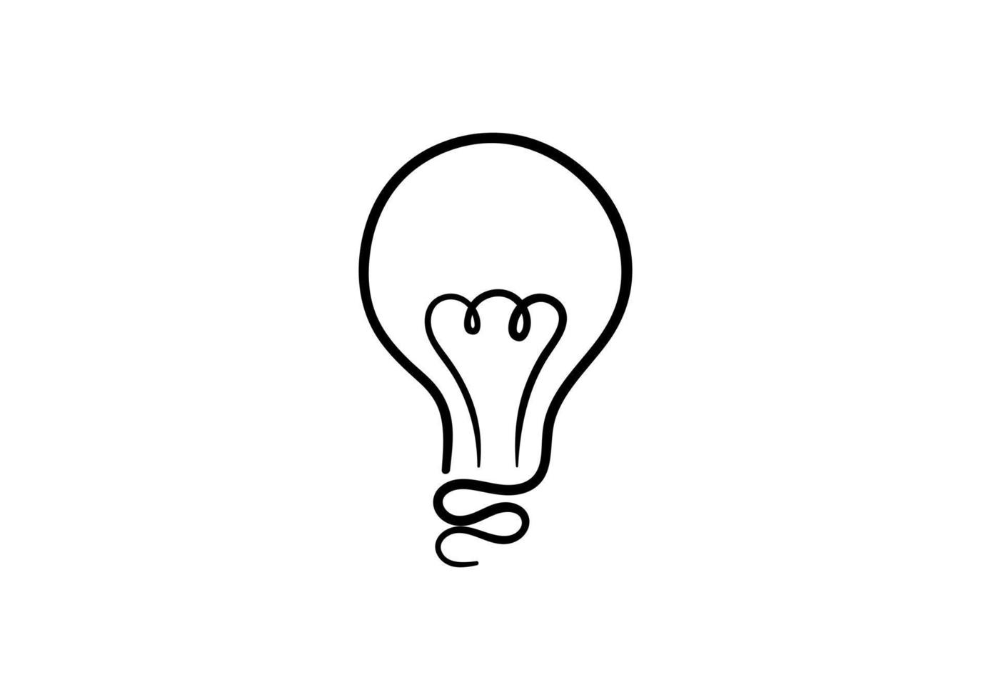 lampadina line art dal design semplice e minimalista vettore