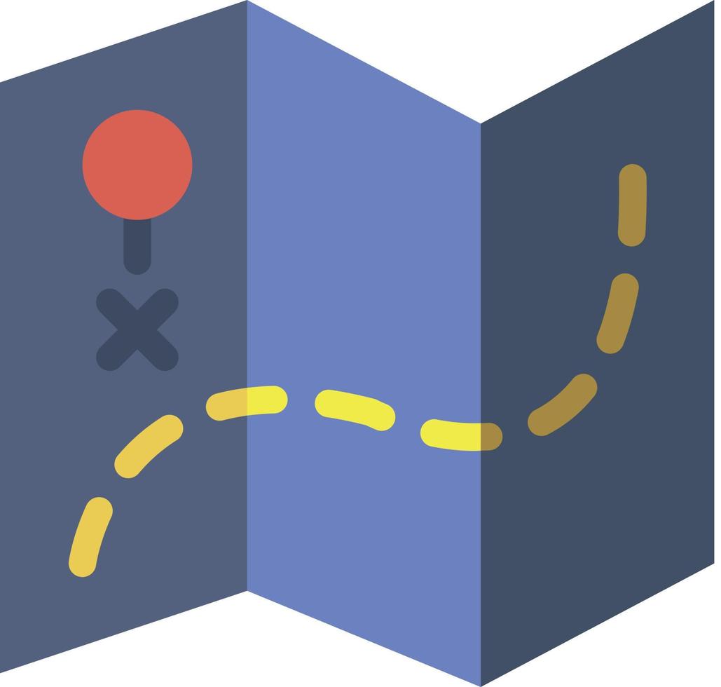 icona della mappa piatta vettore