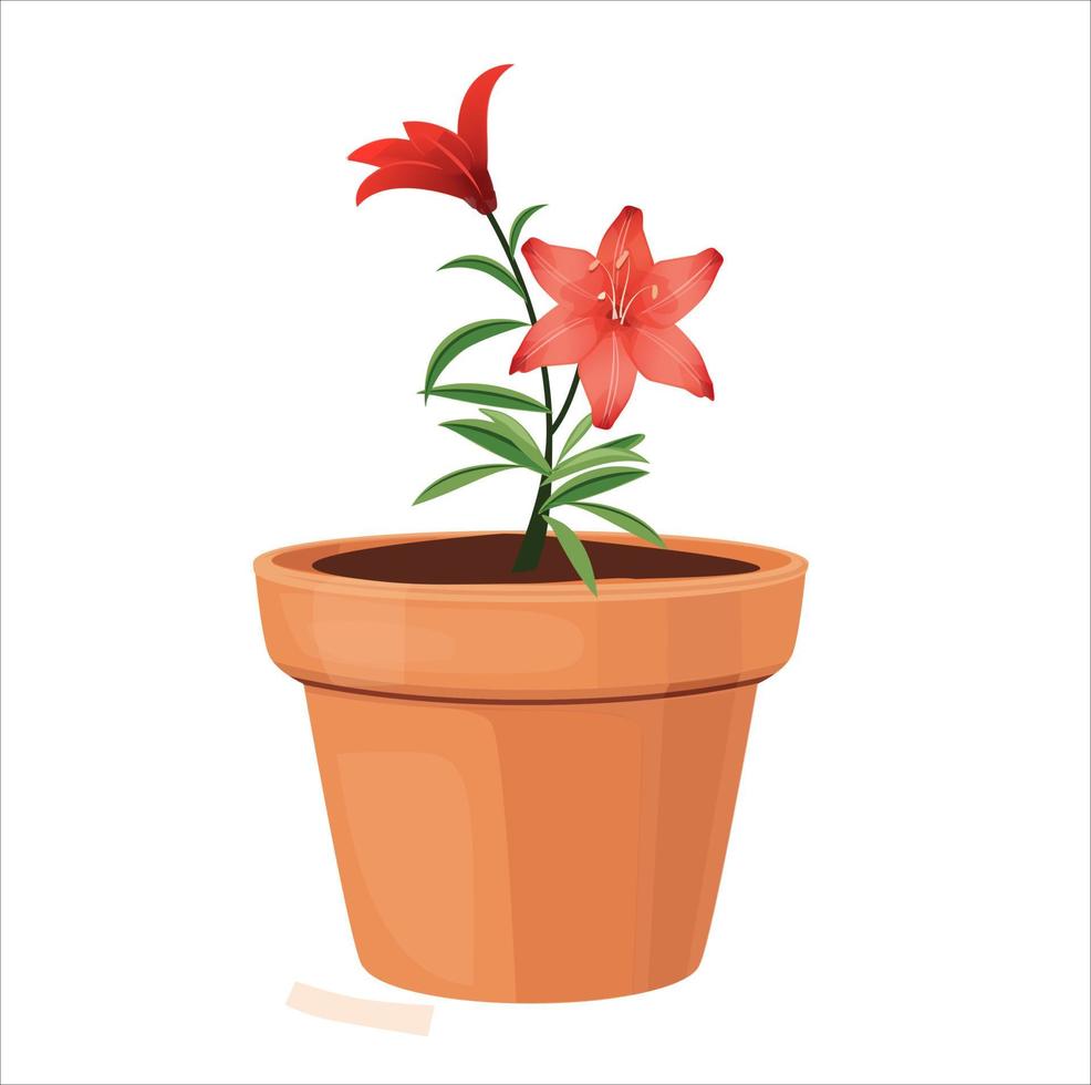 clipart di vettore del vaso di fiori