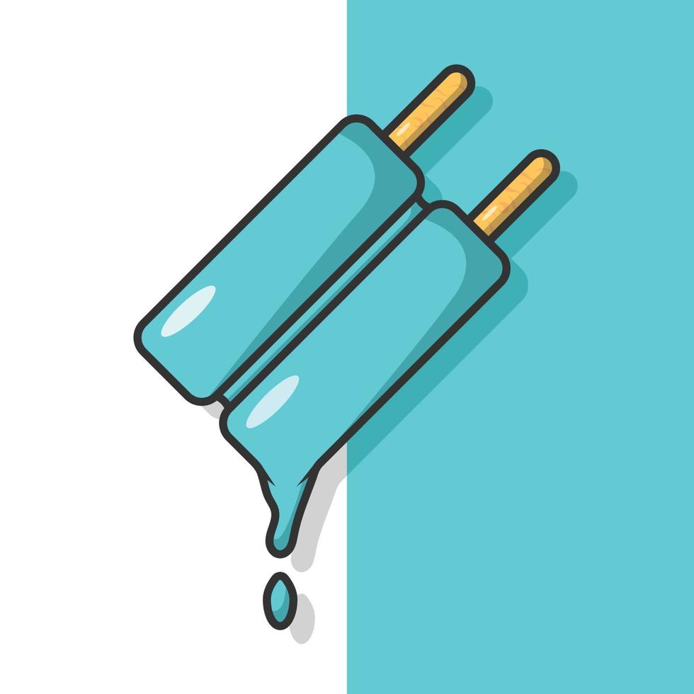 illustrazione dell'icona del vettore di gocciolamento del gelato. vettore di gelato. stile cartone animato piatto adatto per pagina di destinazione web, banner, volantino, adesivo, carta da parati, sfondo