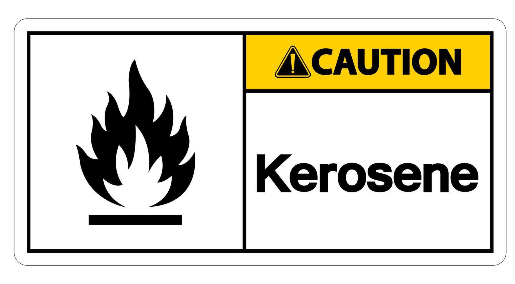 simbolo di attenzione cherosene segno su sfondo bianco vettore