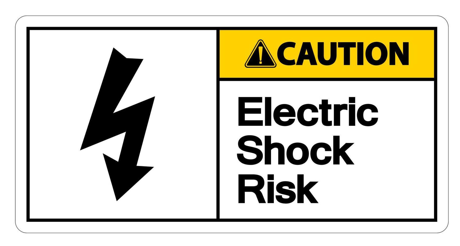 Attenzione simbolo di rischio di scosse elettriche segno su sfondo bianco vettore