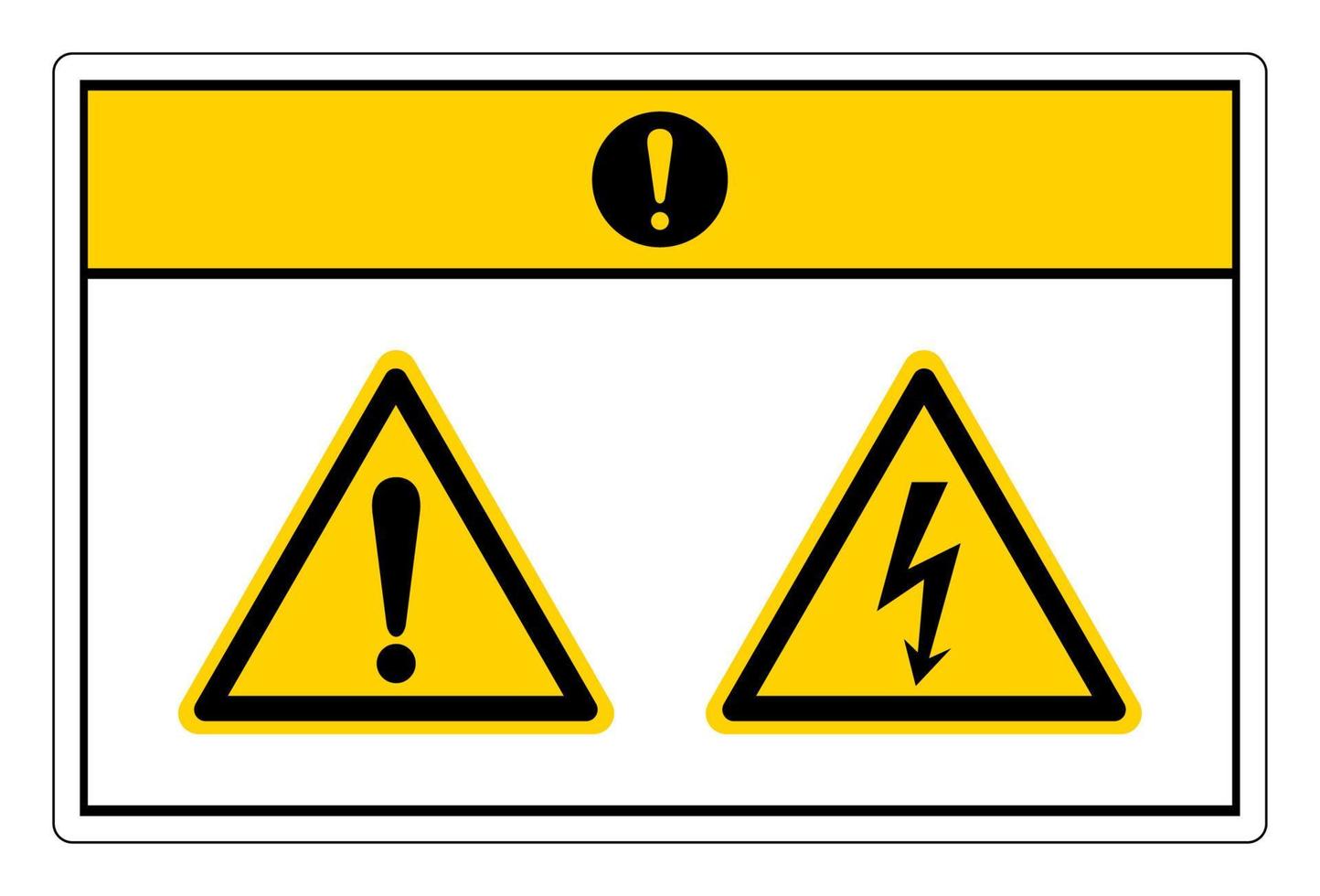 Attenzione simbolo di pericolo di scossa elettrica segno su sfondo bianco vettore