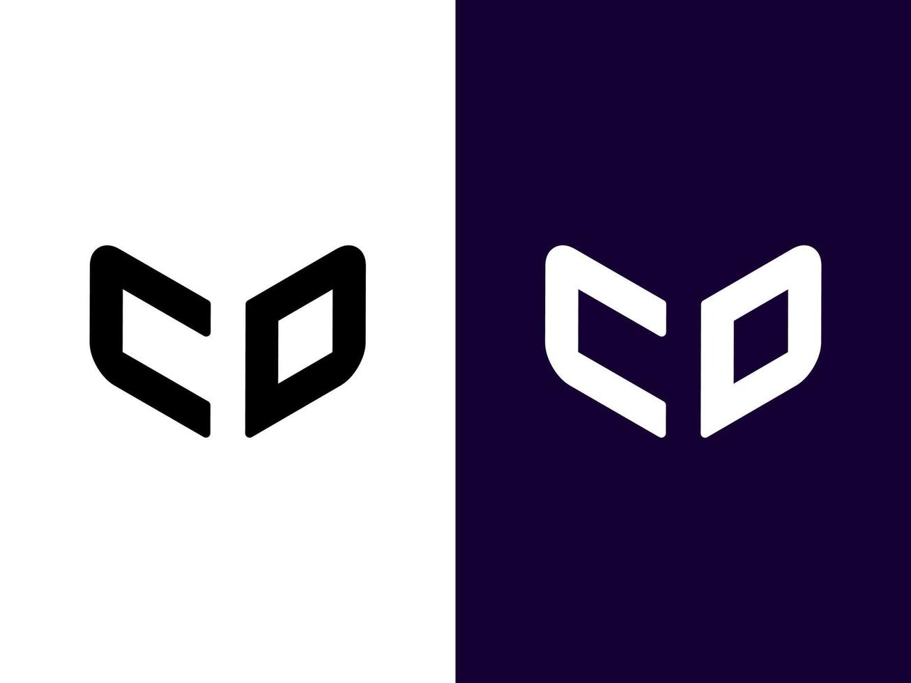 lettera iniziale cd design minimalista e moderno del logo 3d vettore