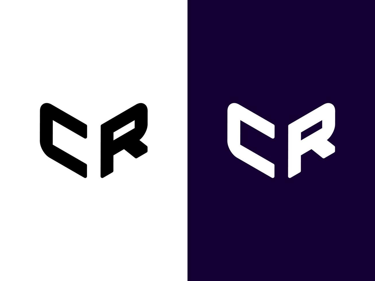 lettera iniziale cr design minimalista e moderno del logo 3d vettore