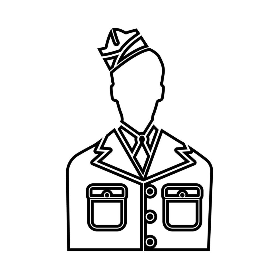 icona del veterano o del soldato dell'esercito americano. vettore