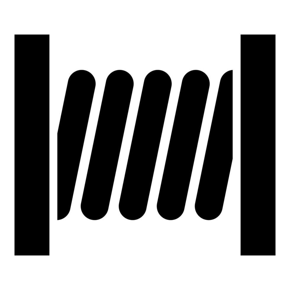 bobina con icona filo colore nero illustrazione stile piatto semplice immagine vettore
