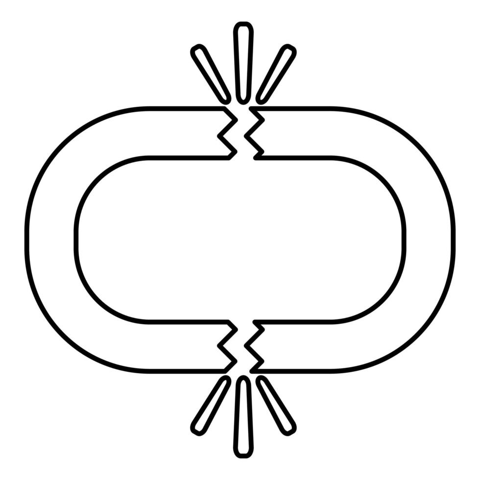 icona di collegamento interrotto colore nero illustrazione stile piatto semplice immagine vettore