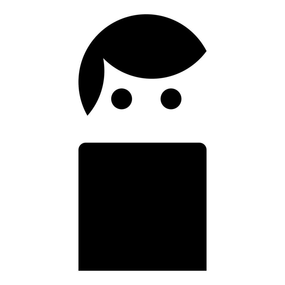 icona avatar colore nero illustrazione stile piatto semplice immagine vettore