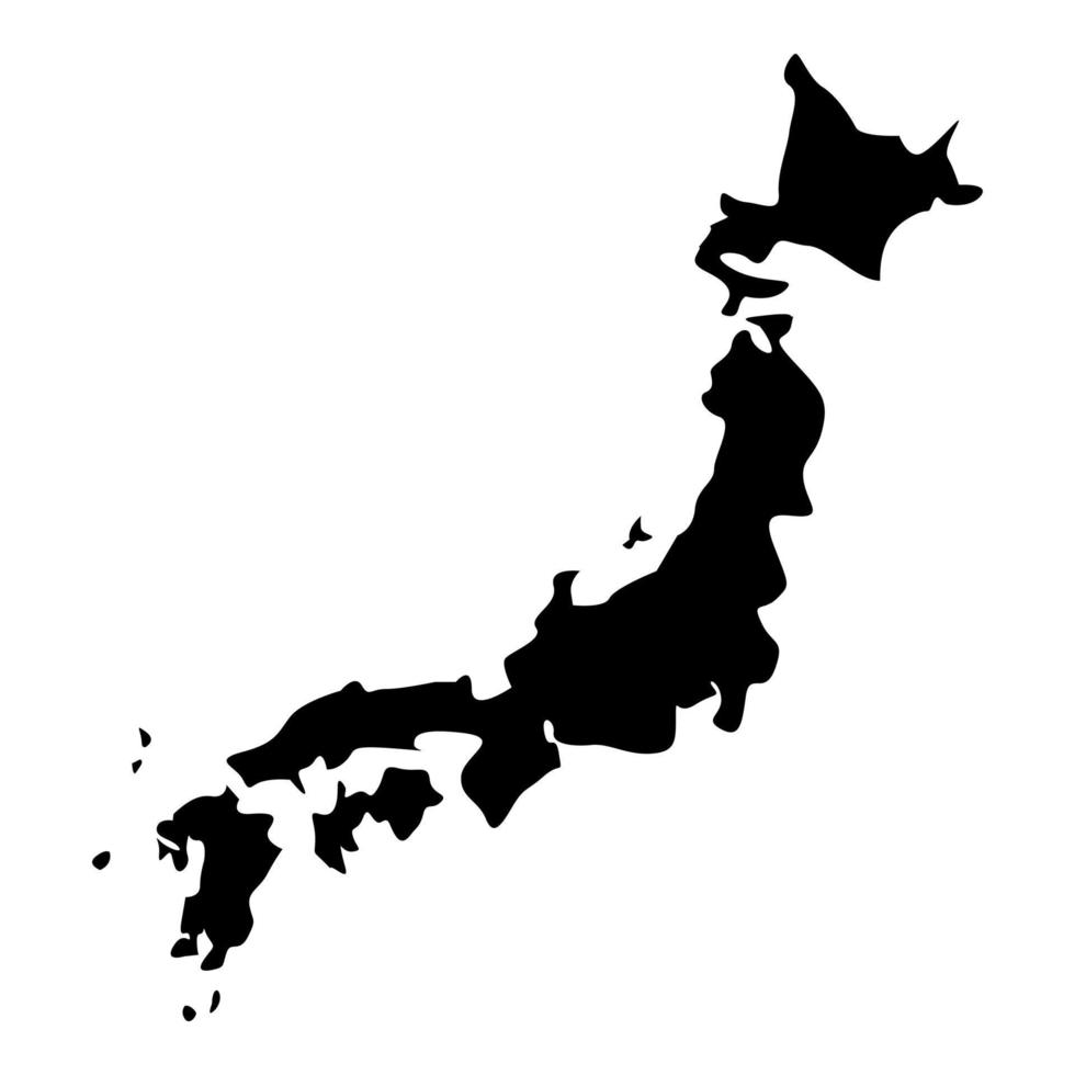 mappa di japon icona colore nero illustrazione stile piatto semplice immagine vettore