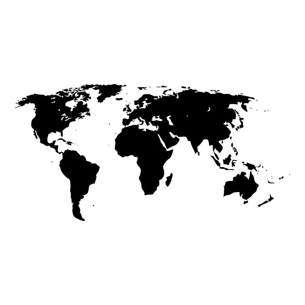 mappa del mondo è un'icona nera. vettore