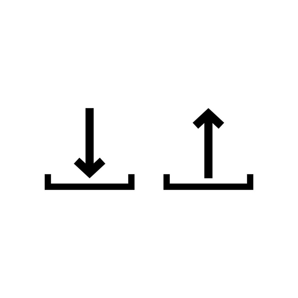 firmare caricare e scaricare è un'icona nera. vettore
