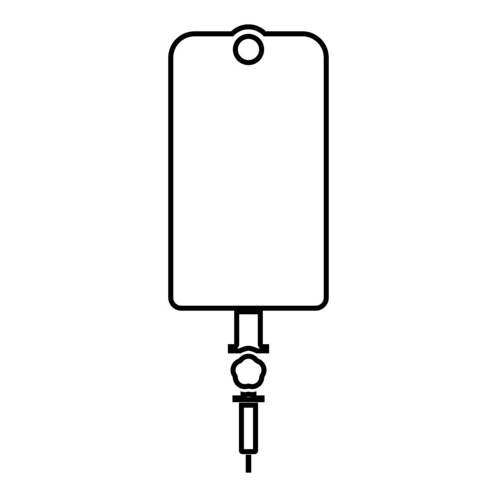 icona dell'installatore del flacone del pacchetto contagocce colore nero illustrazione stile piatto semplice immagine vettore