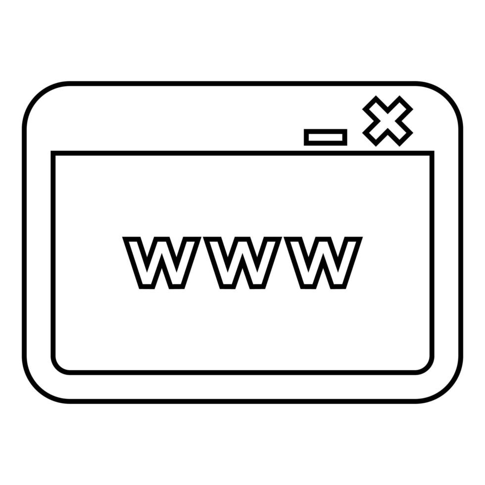 browser finestra icona internet o pagina web colore nero illustrazione stile piatto semplice immagine vettore