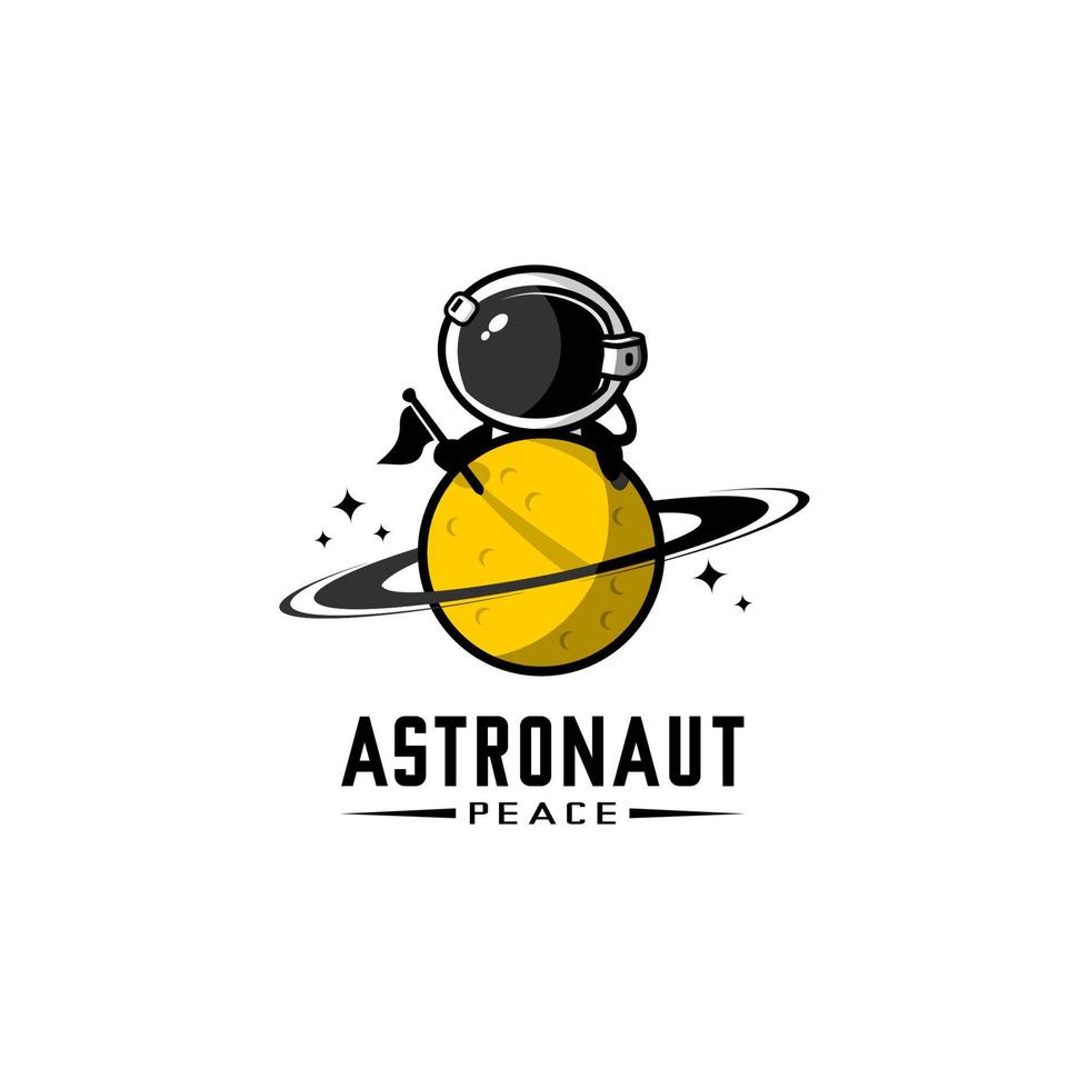 vettore logo astronauta su sfondo bianco