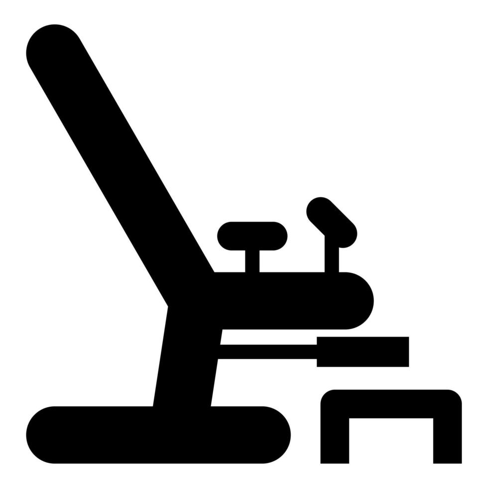 icona della sedia ginecologica colore nero illustrazione stile piatto semplice immagine vettore