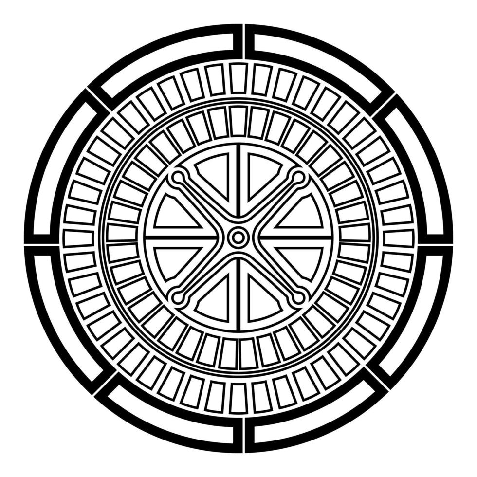 icona roulette colore nero illustrazione stile piatto semplice immagine vettore