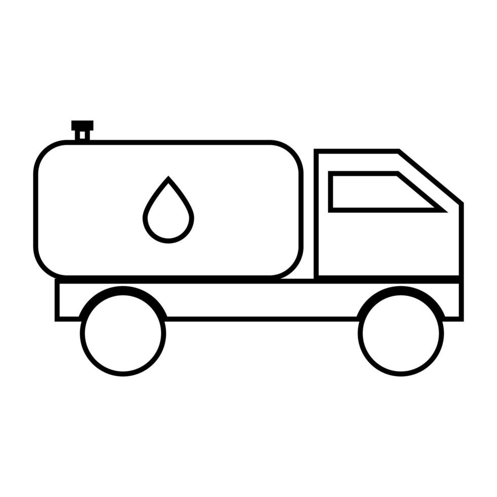 icona di colore nero camion cisterna. vettore