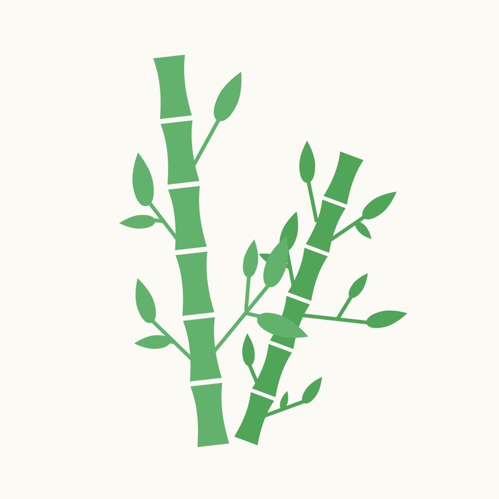 isolato piatto semplice elemento di bambù verde silhouette vettore