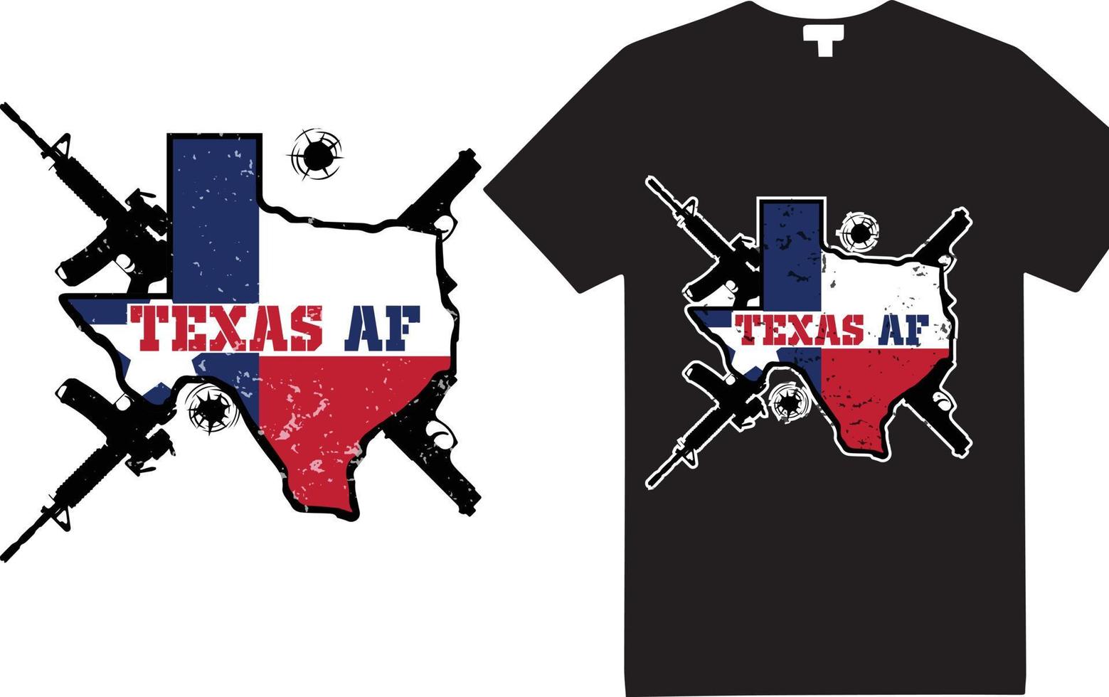 design t-shirt texas con pistola e fucile vettore