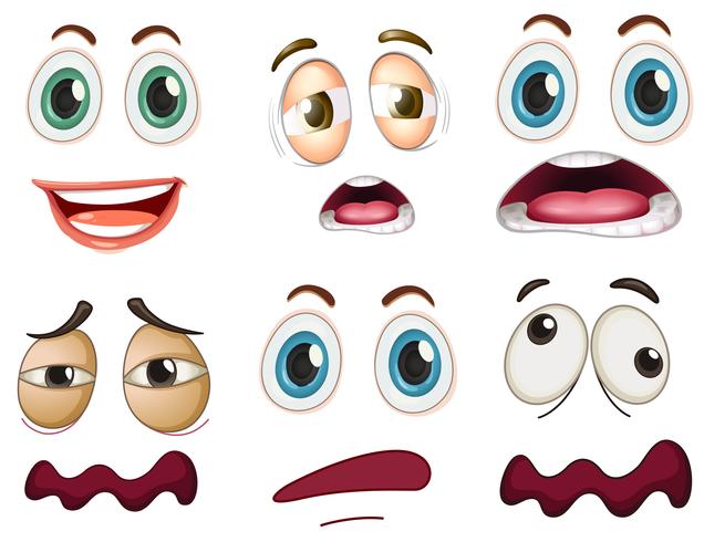 Set di espressioni facciali vettore